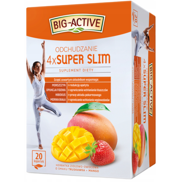 BIG-ACTIVE herbata funkcjonalna 4xSUPER SLIM ODCHUDZANIE 20 kopertek