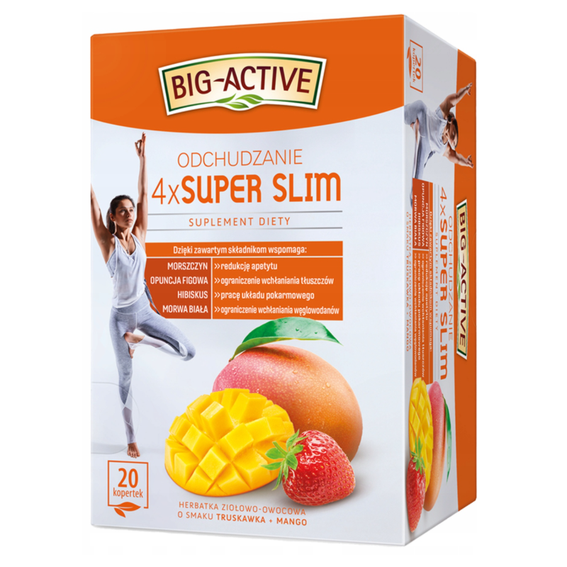 BIG-ACTIVE herbata funkcjonalna 4xSUPER SLIM ODCHUDZANIE 20 kopertek