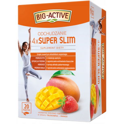 BIG-ACTIVE herbata funkcjonalna 4xSUPER SLIM ODCHUDZANIE 20 kopertek