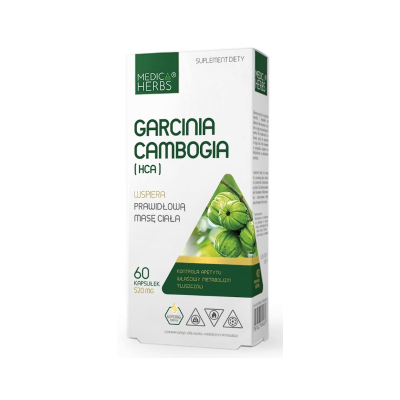 Medica Herbs GARCINIA CAMBOGIA (HCA) wsparcie PRAWIDŁOWA MASA CIAŁA 60 KAPS