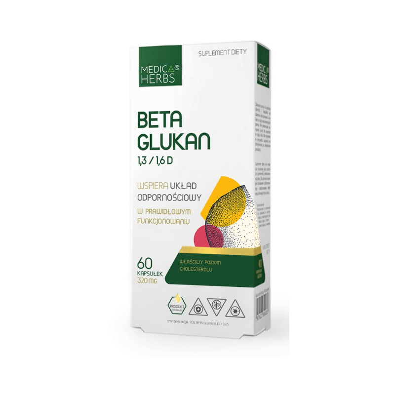 Medica Herbs BETA GLUKAN 1,3/1,6D wsparcie ODPORNOŚĆ 320mg 60kaps.