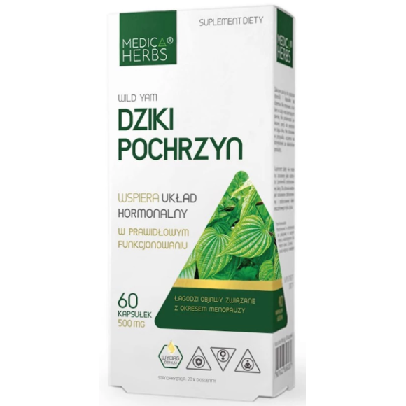 Medica Herbs DZIKI POCHRZYN  wsparcie MENOPAUZA  500Mg 60kaps.