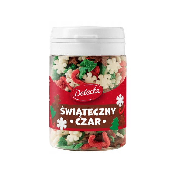 Delecta ŚWIĄTECZNY CZAR MIX ŚWIĄTECZNYCH DO CIAST posypki 48g KRÓTKA DATA