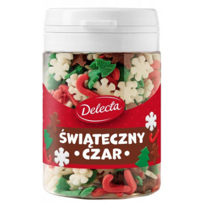 Delecta ŚWIĄTECZNY CZAR MIX ŚWIĄTECZNYCH DO CIAST posypki 48g KRÓTKA DATA