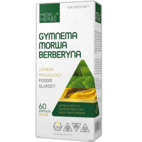Medica Herbs GYMNEMA MORWA BERBERYNA wparcie POZIOM GLUKOZY 500 mg 60 kaps.