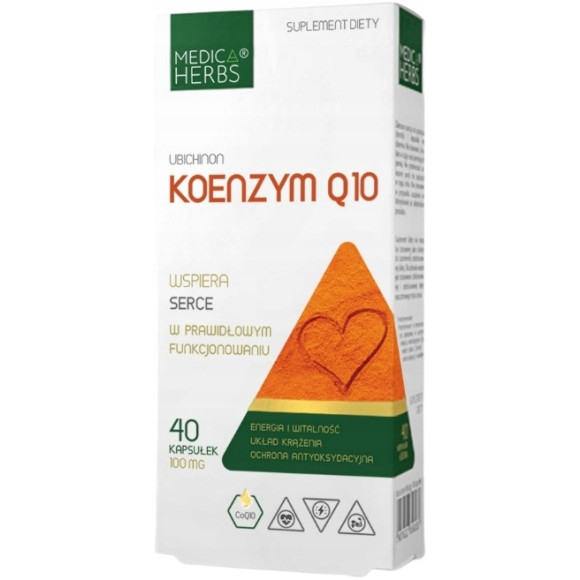 Medica Herbs UBICHINON KOENZYM Q10 100mg 40kps wsparcie SERCE ANTYOKSYDACJA