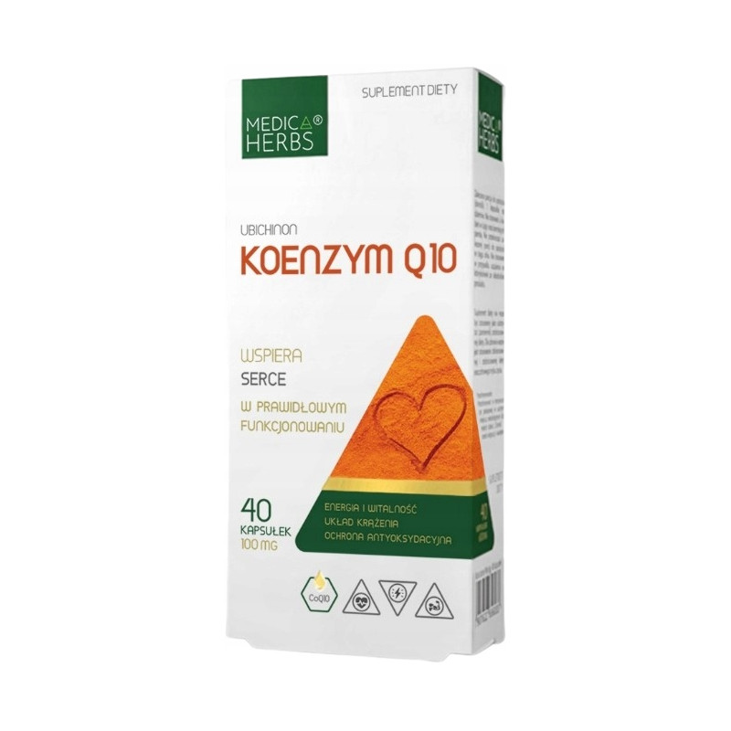 Medica Herbs UBICHINON KOENZYM Q10 100mg 40kps wsparcie SERCE ANTYOKSYDACJA