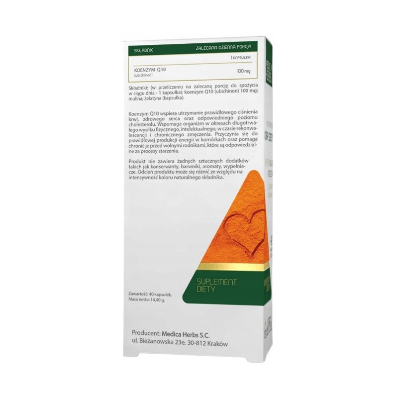 Medica Herbs UBICHINON KOENZYM Q10 100mg 40kps wsparcie SERCE ANTYOKSYDACJA