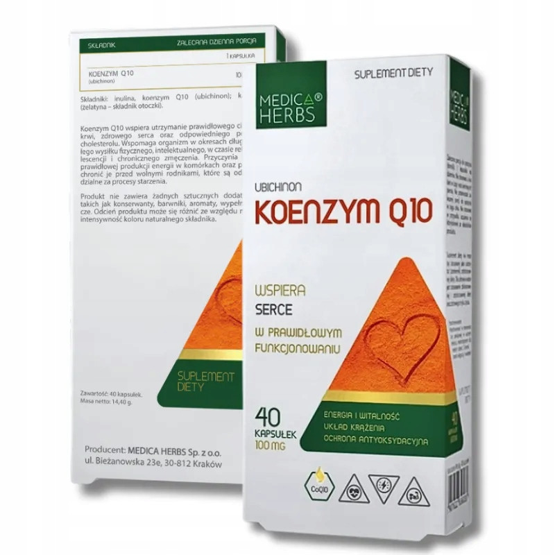 Medica Herbs UBICHINON KOENZYM Q10 100mg 40kps wsparcie SERCE ANTYOKSYDACJA