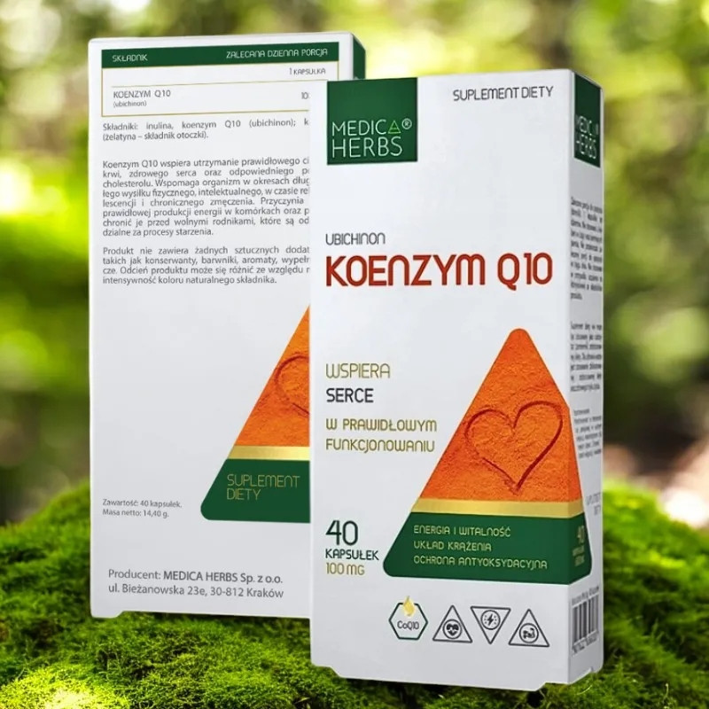 Medica Herbs UBICHINON KOENZYM Q10 100mg 40kps wsparcie SERCE ANTYOKSYDACJA
