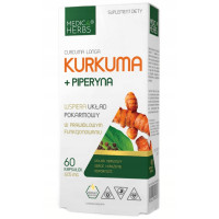 Medica Herbs KURKUMA + PIPERYNA 95% piperyny 605mg 60kaps wsparci TRAWIENIE