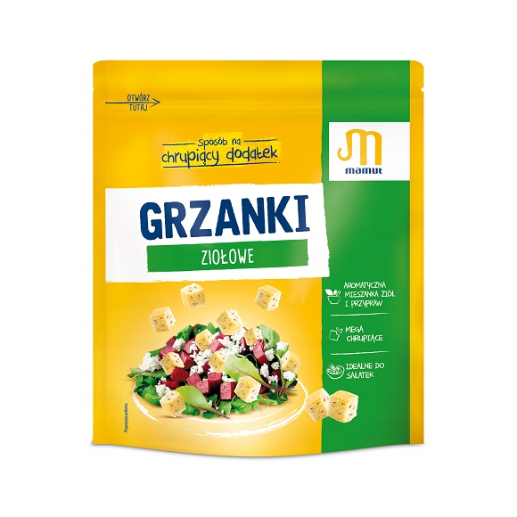 Mamut GRZANKI ZIOŁOWA mega chrupiące IDEALNE DO ZUP SAŁATEK 150G
