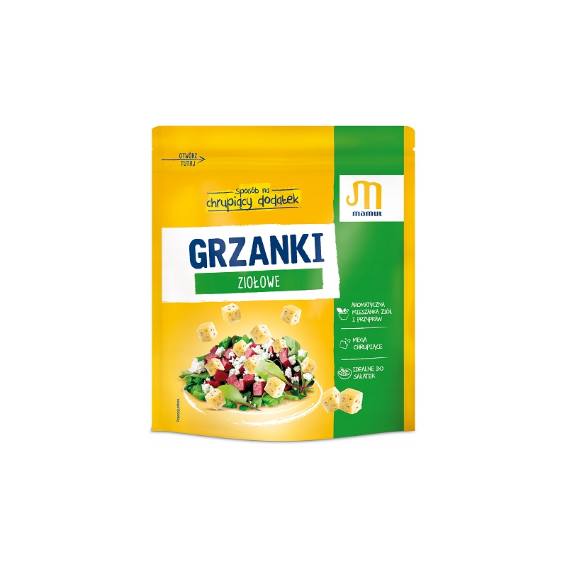 Mamut GRZANKI ZIOŁOWA mega chrupiące IDEALNE DO ZUP SAŁATEK 150G