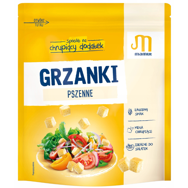 Mamut GRZANKI PSZENNE mega chrupiące IDEALNE DO SAŁATEK 150G 