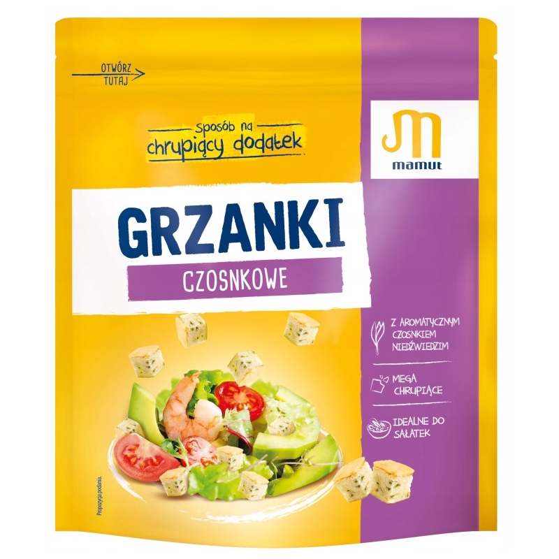 Mamut GRZANKI CZOSNKOWE Z CZOSNKIEM NIEDŹWIEDZIM 150G FOLIA KRÓTKA DATA 