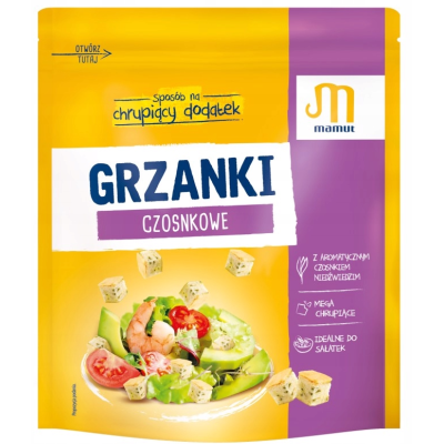 Mamut GRZANKI CZOSNKOWE Z CZOSNKIEM NIEDŹWIEDZIM 150G FOLIA KRÓTKA DATA 