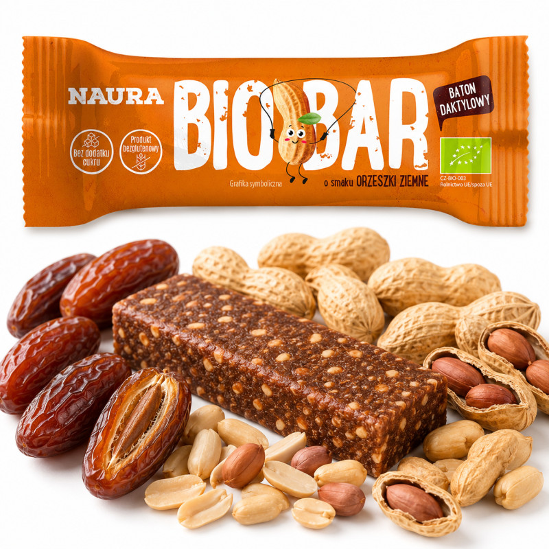Naura BATON ORZESZKI ZIEMNE BIO BEZ GLUTENU BEZ DODATKU CUKRU 35 G