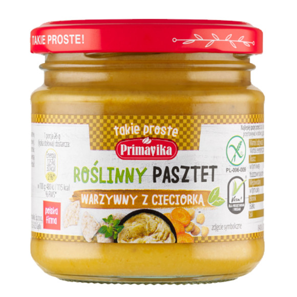 Primavika ROŚLINNY PASZTET WARZYWNY Z CIECIORKĄ bez glutenu 160g