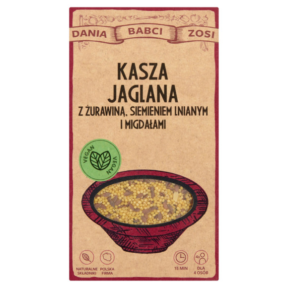 DANIA BABCI ZOSI - KASZA jaglana z żurawiną, siemieniem lnianym i migdałami 250g