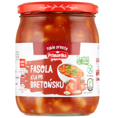 Primavika FASOLA FASOLKA A'LA PO BRETOŃSKU 470g danie wegańskie bez glutenu