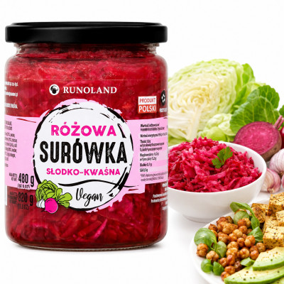 Runoland SURÓWKA RÓŻOWA vegan słodko kwaśna 480g