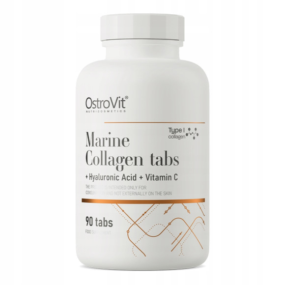 OstroVit KOLAGEN MORSKI 2200mg + KWAS HIALURONOWY + WITAMINA C 90 tabletek