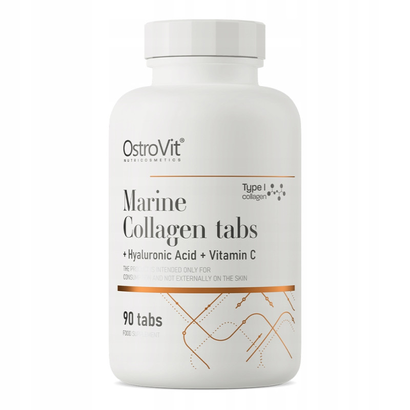 OstroVit KOLAGEN MORSKI 2200mg + KWAS HIALURONOWY + WITAMINA C 90 tabletek