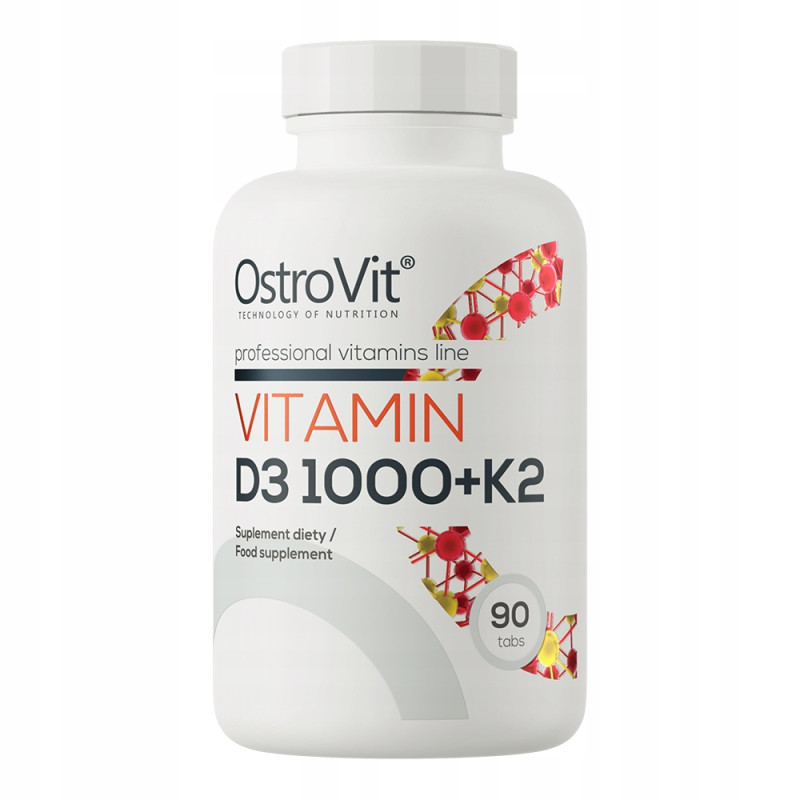 OstroVit WITAMINA D3 1000IU + K2 90tbl 3mce wsparcie ODPORNOŚĆ ZDROWE KOŚCI