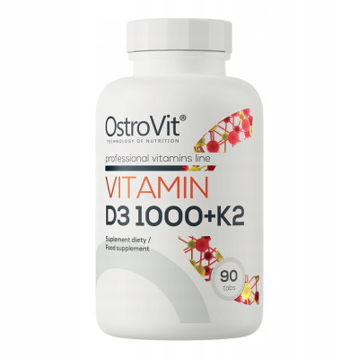 OstroVit WITAMINA D3 1000IU + K2 90tbl 3mce wsparcie ODPORNOŚĆ ZDROWE KOŚCI