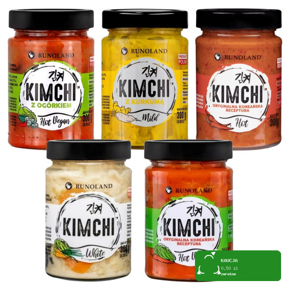 Runoland KIMCHI MIX ZESTAW 5szt kapusta pekińska RÓŻNE RODZAJE 1,5kg