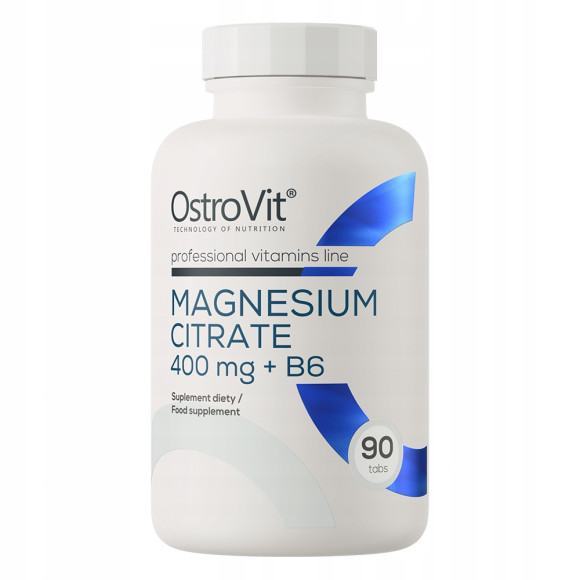 OstroVit MAGNEZ CYTRYNIAN MAGNEZU 400mg +B6 90tbl pomoc U NERWOWY MIĘŚNIOWY