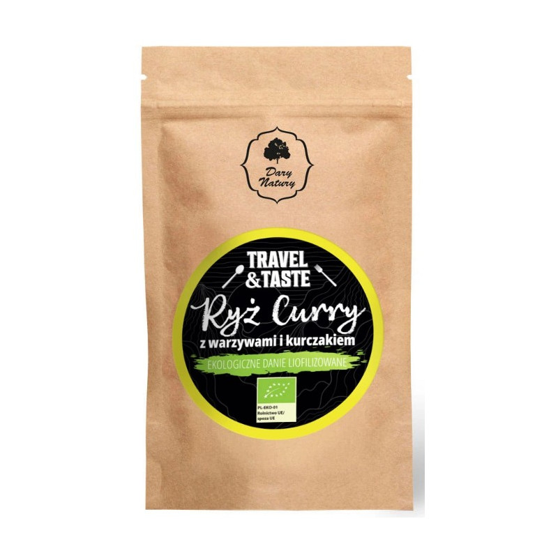 Dary Natury RYŻ CURRY z warzywami i kurczakiem EKO danie liofilizowane 100g