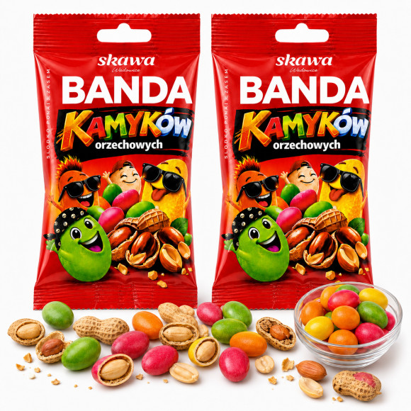 Skawa BANDA KAMYKÓW ORZECHOWYCH DRAŻE KAMYKI ORZECHOWE 70G x2 = 140g