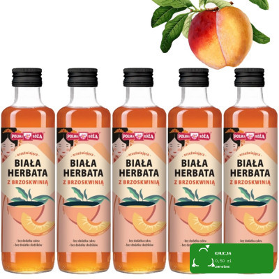 Polska Róża orzeźwiająca BIAŁA HERBATA Z BRZOSKWINIĄ 250ml bez cukru x5szt