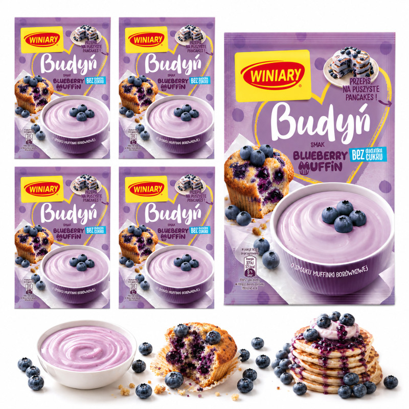 Winiary BUDYŃ MUFINKA BORÓWKOWA BEZ DODATKU CUKRU 35G x5