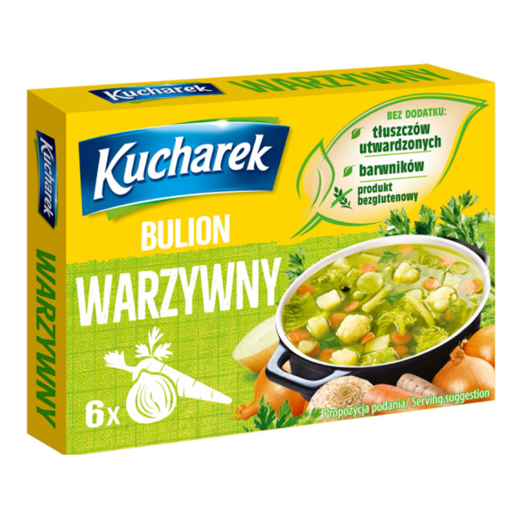 Kucharek KOSTKA ROSOŁOWA BULION WARZYWNY 60g bez glutenu