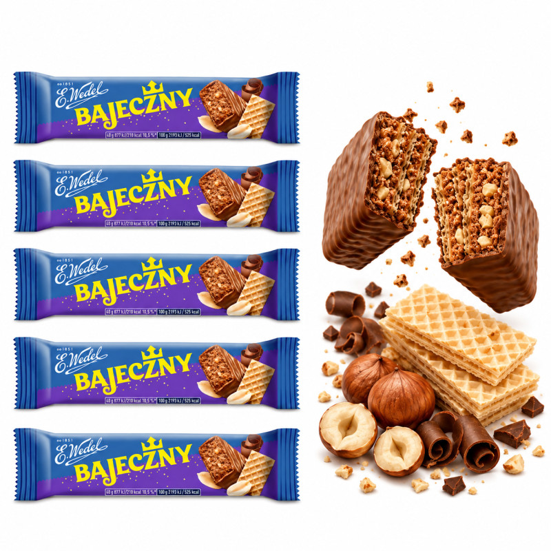 Wedel BATON BAJECZNY słodka przekąska w mlecznej czekoladzie 40g x5szt = 0,2KG