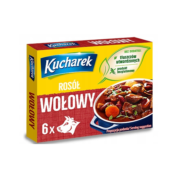 Kucharek KOSTKA ROSOŁOWA BULION WOŁOWY 60g bez glutenu