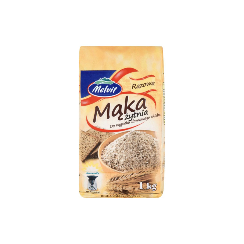Melvit MĄKA ŻYTNIA RAZOWA 1KG PEŁNE ZIARNO