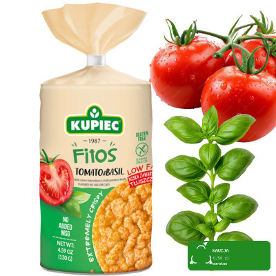 Kupiec FITOS WAFLE smakowe RYŻOWO-KUKURYDZIANE POMIDOR I BAZYLIA 130G