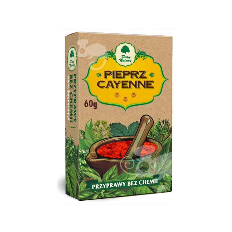 PIEPRZ CAYENNE 100% ostry mielony przyprawa bez chemii 60g DARY NATURY