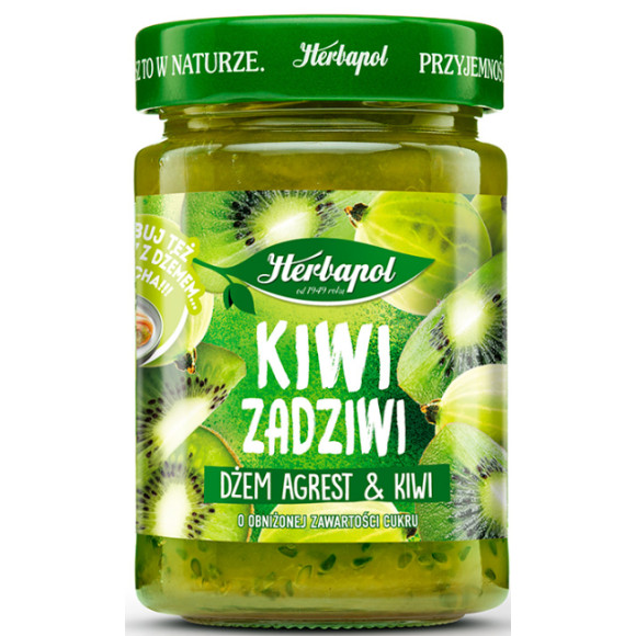 Herbapol KIWI ZADZIWI dżem KIWI I AGREST obniżona zawartość cukru 280G