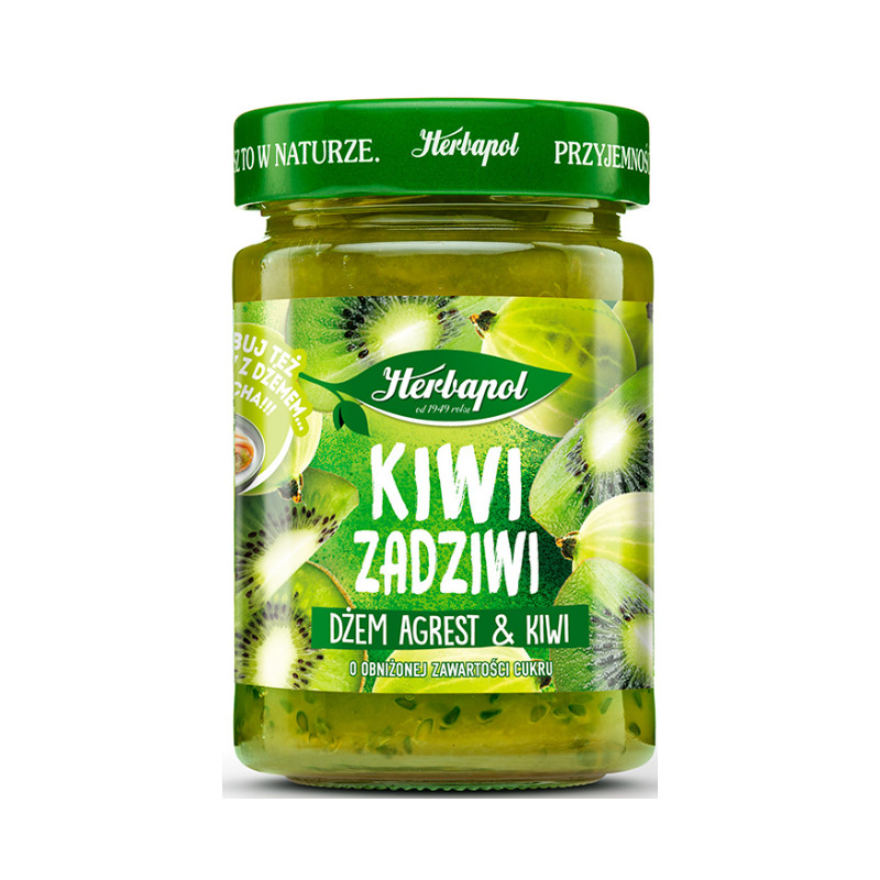 Herbapol KIWI ZADZIWI dżem KIWI I AGREST obniżona zawartość cukru 280G