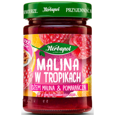 Herbapol MALINA W TROPIKACH dżem MALINA I POMARAŃCZA niskosłodzony 280G