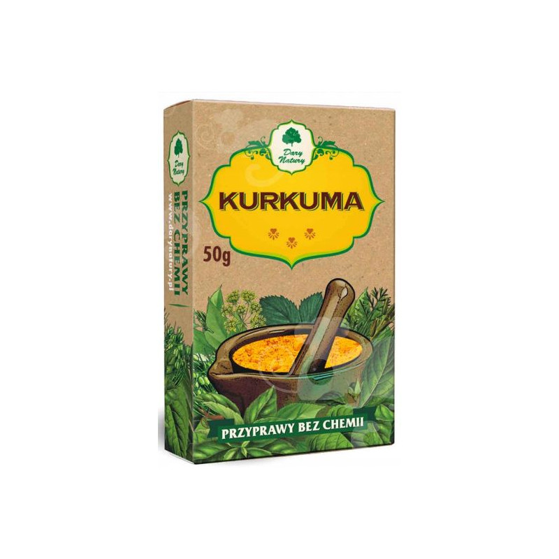 KURKUMA MIELONA 100% curcuma longa przyprawy BEZ CHEMII 50g DARY NATURY