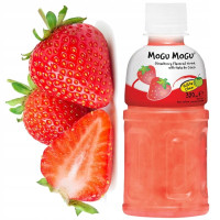 dubel MOGU MOGU napój TRUSKAWKA kawałkami galaretki kokosoweJ 320ml KRÓTKA DATA