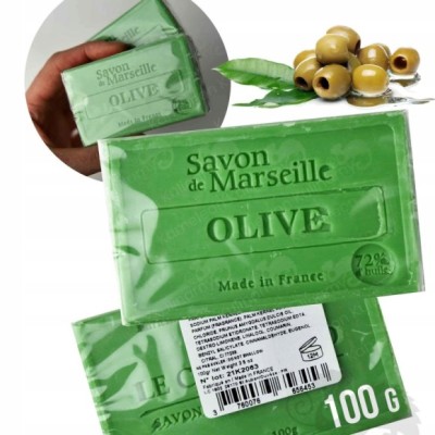 MYDŁO MARSYLSKIE francuskie OLIVE OLIWKOWE 100g kostka Le