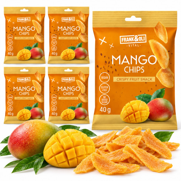 Frank&Oli MANGO CHIPS CHIPSY MANGO 40g x5 = 0,2KG zdorwa przekąska