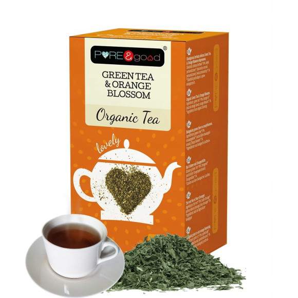 Pure&Good ZIELONA HERBATA ekologiczna GREEN TEA & ORANGE BLOSSOM 20 torebek 