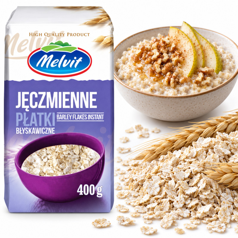 Melvit PŁATKI JĘCZMIENNE błyskawiczne 400G